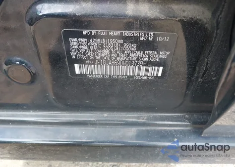 2013 Subaru Impreza 2.0I Limited z USA, uszkodzony, nr VIN JF1GJAH69DH013739